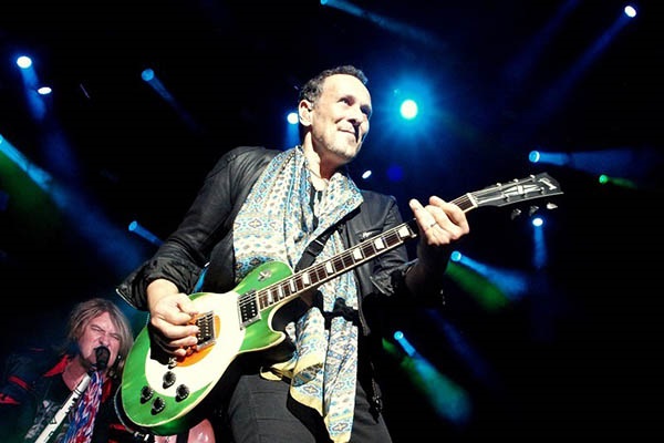 Vivian Campbell of Def Leppard performing live at DTE Energy Music Theatre in Clarkston, Michigan.