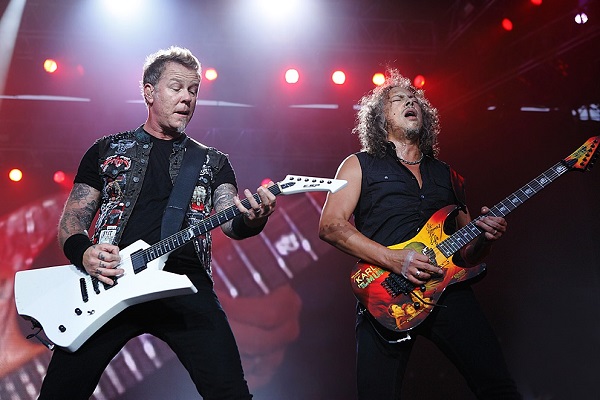 Metallica performing in Detroit, Michigan.