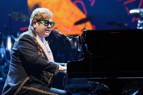 Elton John performing live at Joe Louis Arena in Detroit.