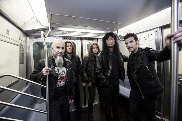 Thrash metal band Anthrax, from left to right: Scott Ian, Frank Bello, Jonathan Donias, Joey Belladonna, Charlie Benante.