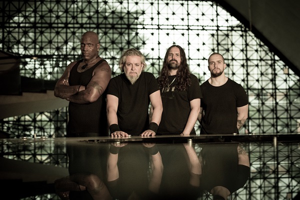 Brazil metal band Sepultura posing for a promo photograph.