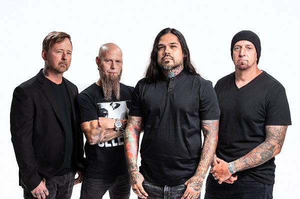 Drowning Pool press photo against a white background