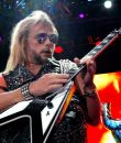 Judas Priest guitarist Richie Faulkner performing at Freedom Hill near Detroit, Michigan.