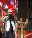 Judas Priest vocalist Rob Halford performing live at Soaring Eagle Casino and Resort in Mount Pleasant, Michigan.