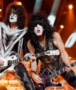 Kiss performing live at DTE Energy Music Theatre in Clarkston, Michigan.