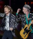 Mick Jagger and Keith Richards of the Rolling Stones performing live at Comerica Park in Detroit, Michigan.