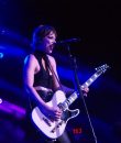 Halestorm singer Lzzy Hale performing at DTE Energy Music Theatre near Detroit.