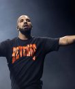Rapper Drake performing live in Detroit, Michigan.