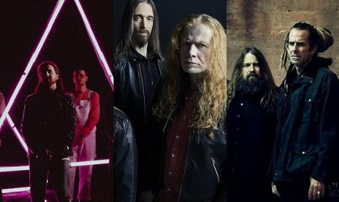 Devil Wears Prada , Megadeth and Lamb of God are pictured.