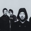Image of alternative rock band Radiohead in black and white.