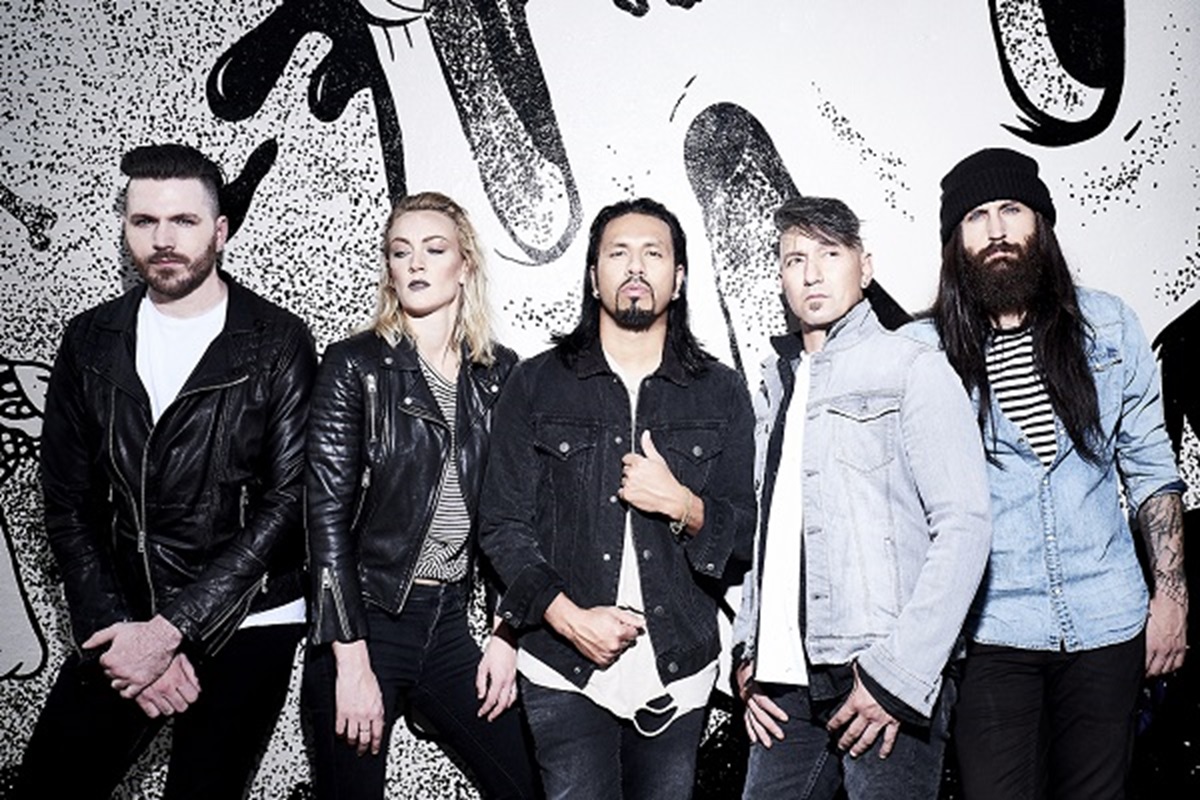 Image of rock band Pop Evil in black and white.