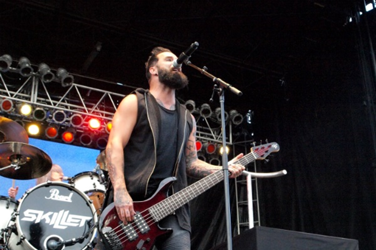 Rock band Skillet performing live. There's no denying that there are some great rock and metal bands with Christian roots.