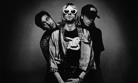 Black-and-white Nirvana image.
