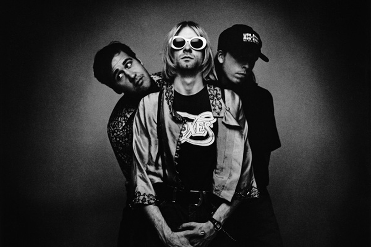 Black-and-white Nirvana image.